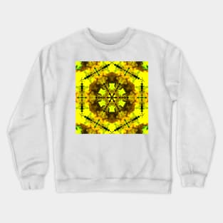 Psychedelic Kaleidoscope Flower Yellow and Green Crewneck Sweatshirt